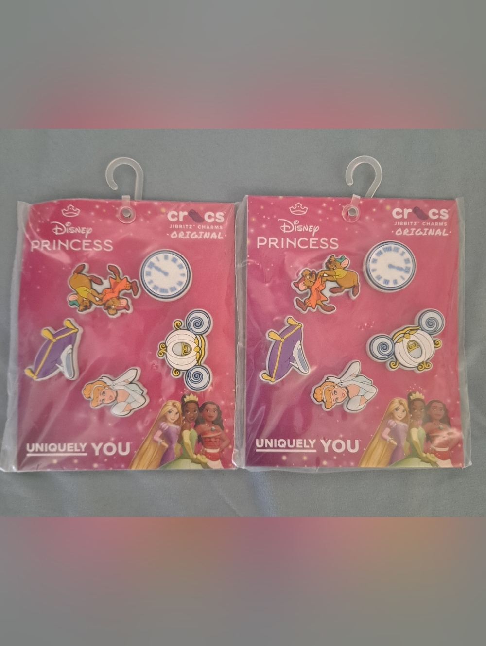 Disney Princess Pink and Purple Kids Jibbitz Shoe Charms 5 Pack Lot Of 2
